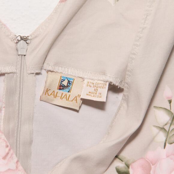 Vintage Kahala Hawaiian Floral Sheath Dress Size 10 - Picture 6 of 7